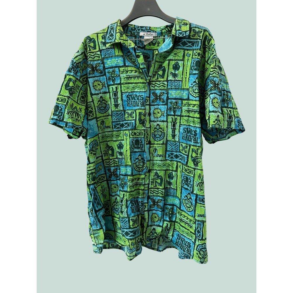 EUC Disney Parks Shirt Hawaiian Trader Sams Tiki Bar Mens 2XL